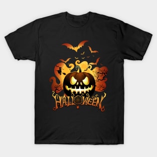 happy halloween horror nights pumpkins and witches T-Shirt